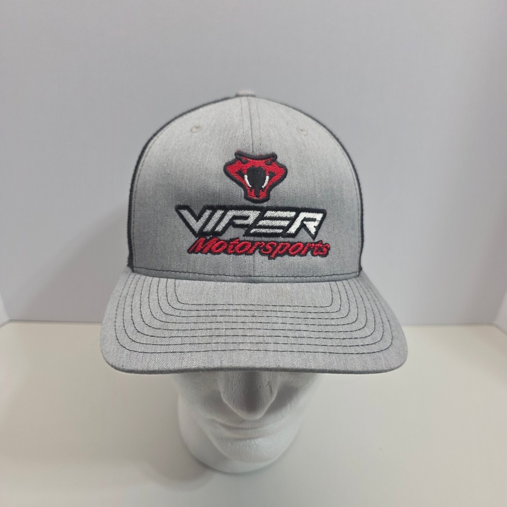 Viper Motorsports Trucker Hat Gray Black Snapback Racing Cap Dodge